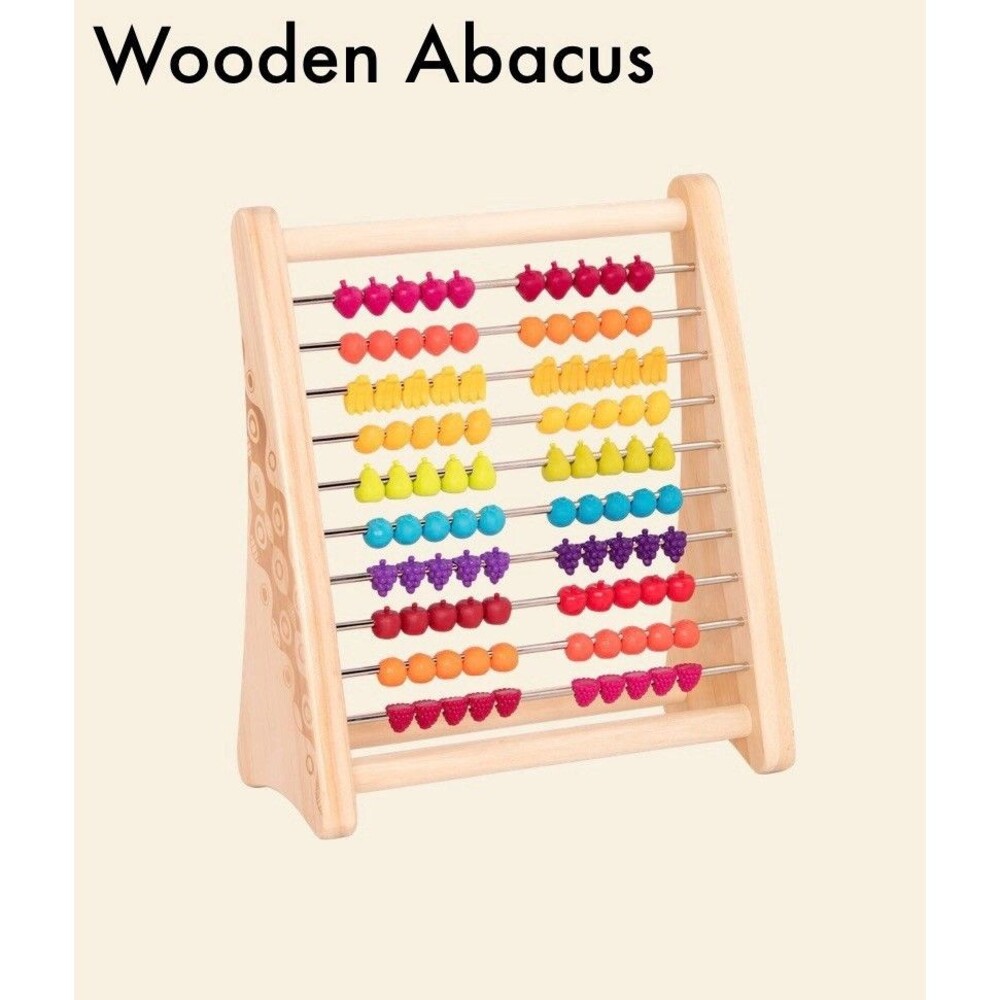B. Toys Two-Ty Fruity Wooden Abacus Fruit Counting Math Toy 11" x 12"